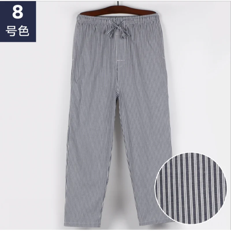 Spring Summer Men 100% Cotton Sleep Pants Male Plus Size Sleepwear Top-end Trousers Men Casual Plaid Home Pants Pantalone