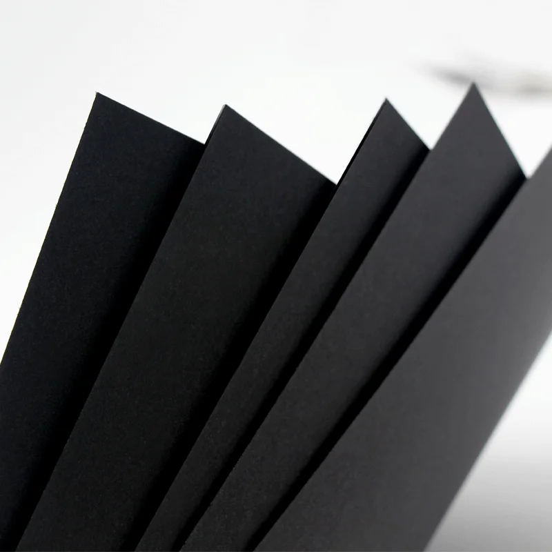 A4 Black Kraft Paper DIY Handmake Card Making Craft Paper Thick Paperboard Cardboard 180g 230g 300g 400g 20/50pcs High Quality