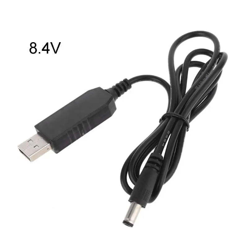 For 18650 Lithium Battery Pack Universal USB 5V to 4.2V 8.4V 12.6V 5.5x2.1mm Line Converter Power Charging Cable