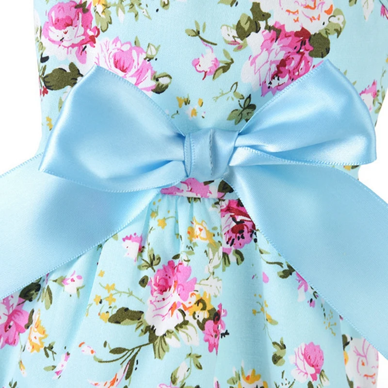 Dog Floral Big Bow Sleeveless Dresses Pet Dog Wedding Dress For  Chihuahua Pug Yorkie Clothing Puppy Cats Supplies Home Pet Dogs