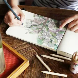 1pcs Creative 288 Sheets Amoy Impression Hand-painted Drawing Notebook Fashion Tourist Attraction Tibet Dali Printing Sketchbook