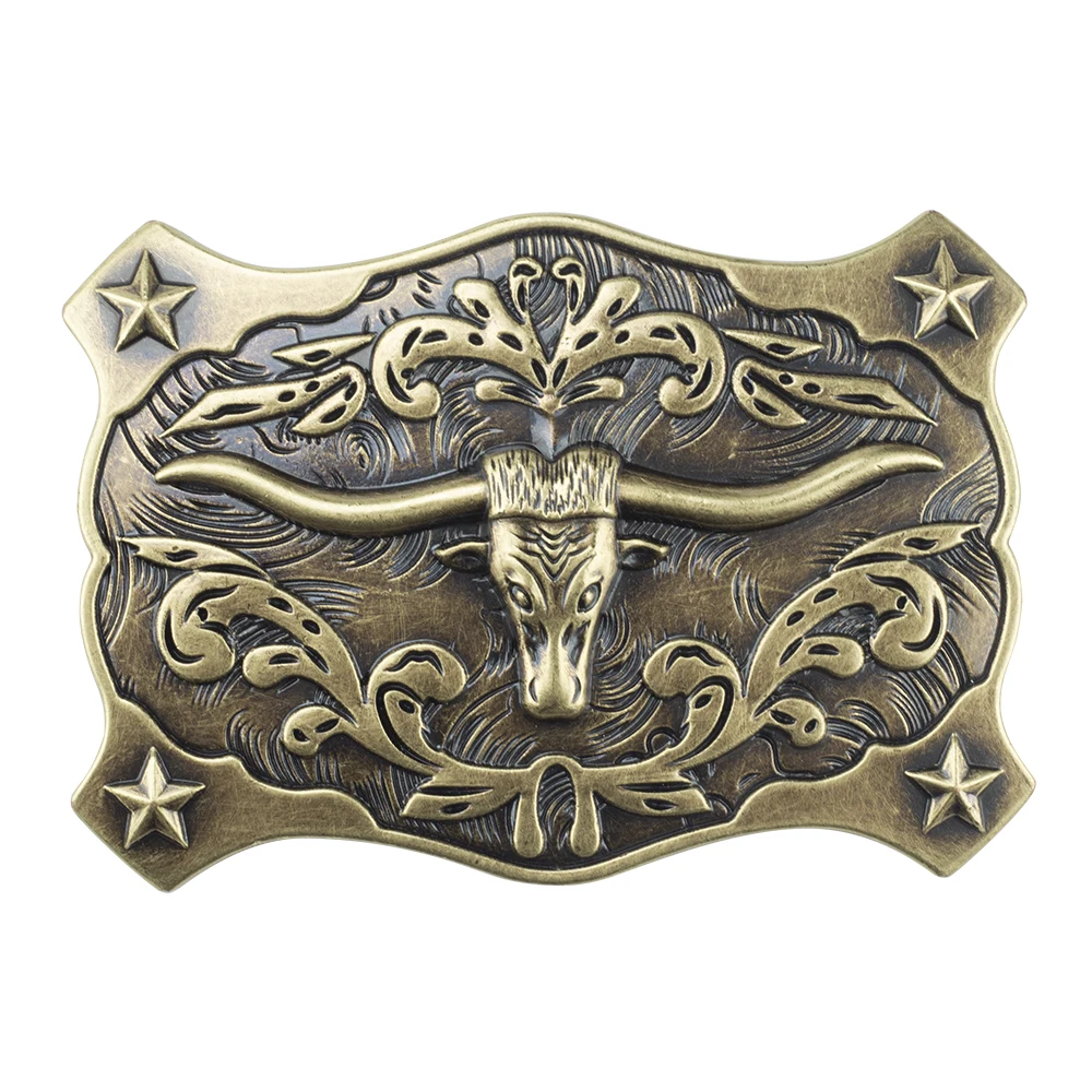 

Alloy Ox Head Belt Buckle Square Cowboy for Men