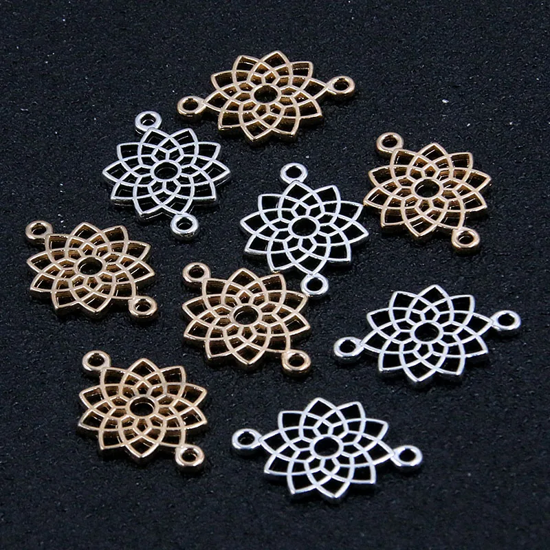 30Pcs 13*20MM Two Color Charm Porous Connectors  Linker Zinc Alloy Retro Pendants For DIY Jewelry Necklace Bracelet  Accessorie