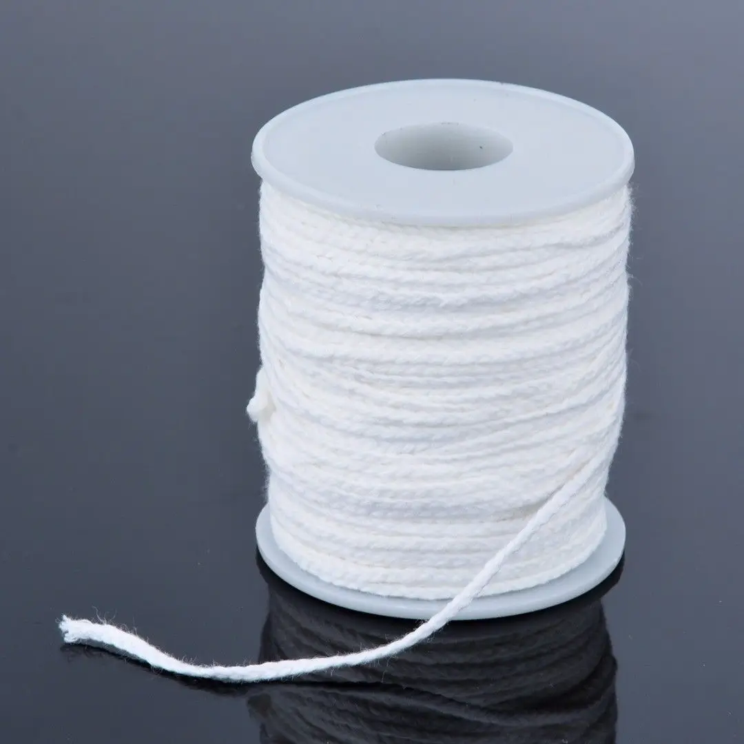 60M/Roll Spool of Cotton Square Braid Candle Wicks Wick Core Candle Making 2