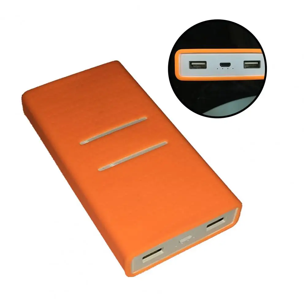 Dust Proof Solid Color Soft Silicone Case Protective Cover for 20000mAh Power Bank