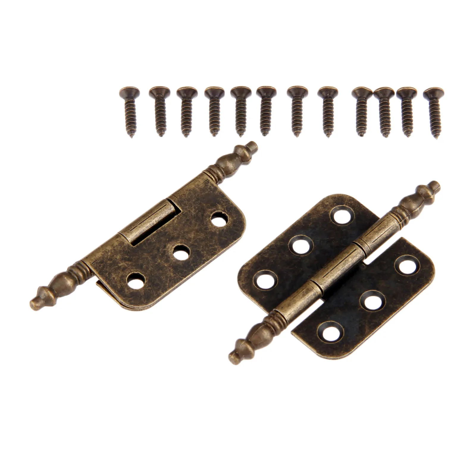 2Pcs 70x35mm Antique Door Cabinet Hinges 6 Holes Jewelry Gift Box Drawer Cupboard Decorative Hinge for Furniture Hardware