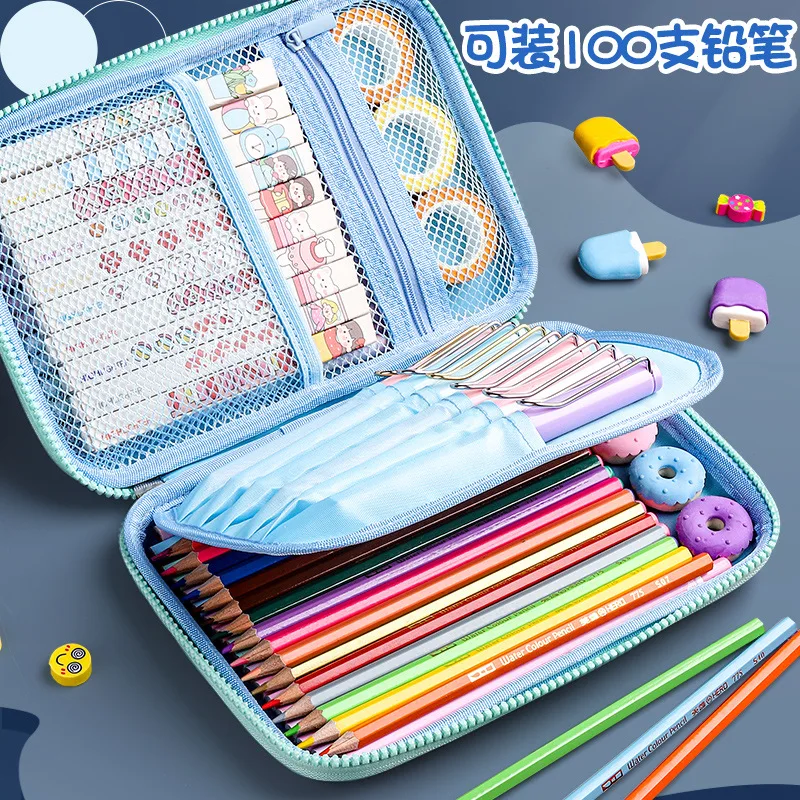 3D Astronaut Pencil Box for Boys School Supplies Stationery Organizer Pens Case Relief EVA Plastic Hard Eraser Holder Gift Pouch