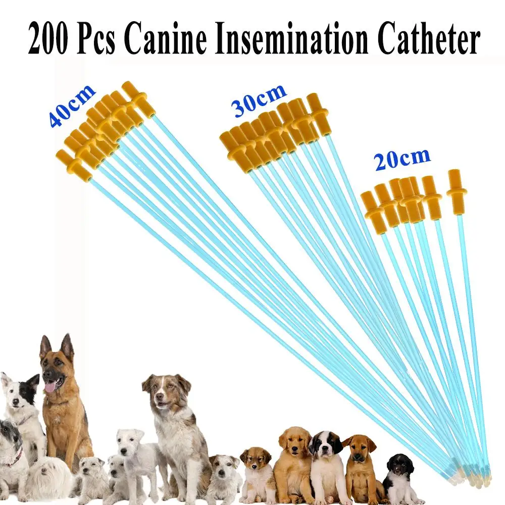 200PCS Wholesale Canine Sperm Injection Catheter Semen Deposition Artificial Insemination Pet Dog Disposable Vas Deferens Pipe