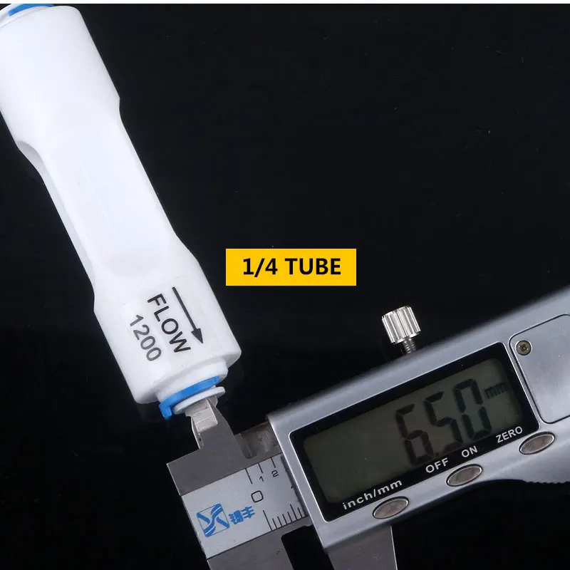 1/4 "Ống Thẳng Loại 1200CC Chất Thải Lưu Lượng Nước Regulater Restrictor Vòi Thẩm Thấu Ngược Đầu Nối Nhanh Ống Fittiing