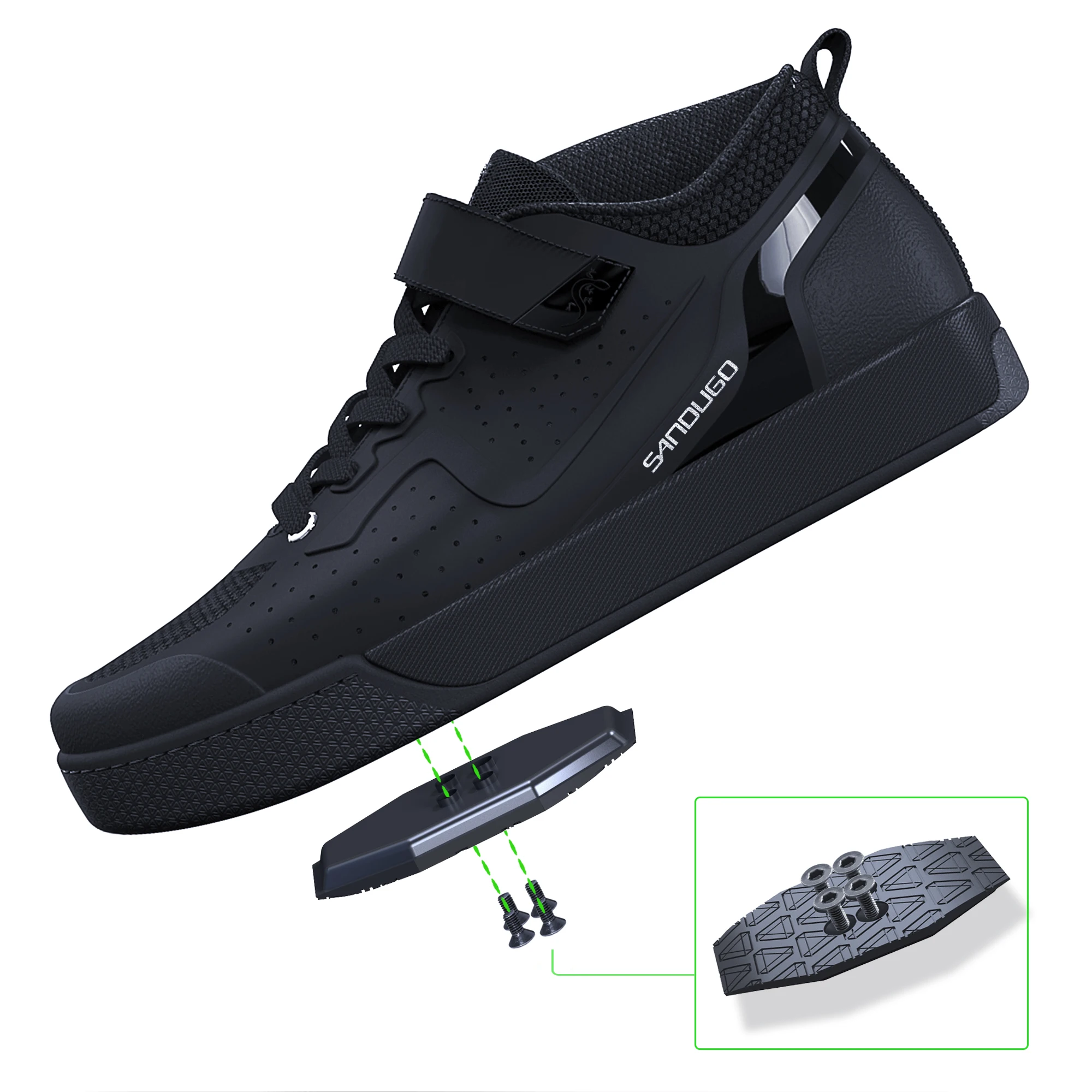 SANDUGO compatible self-locking shoe flat shoe board, mountain bike shoe board, spare strong rubber sole