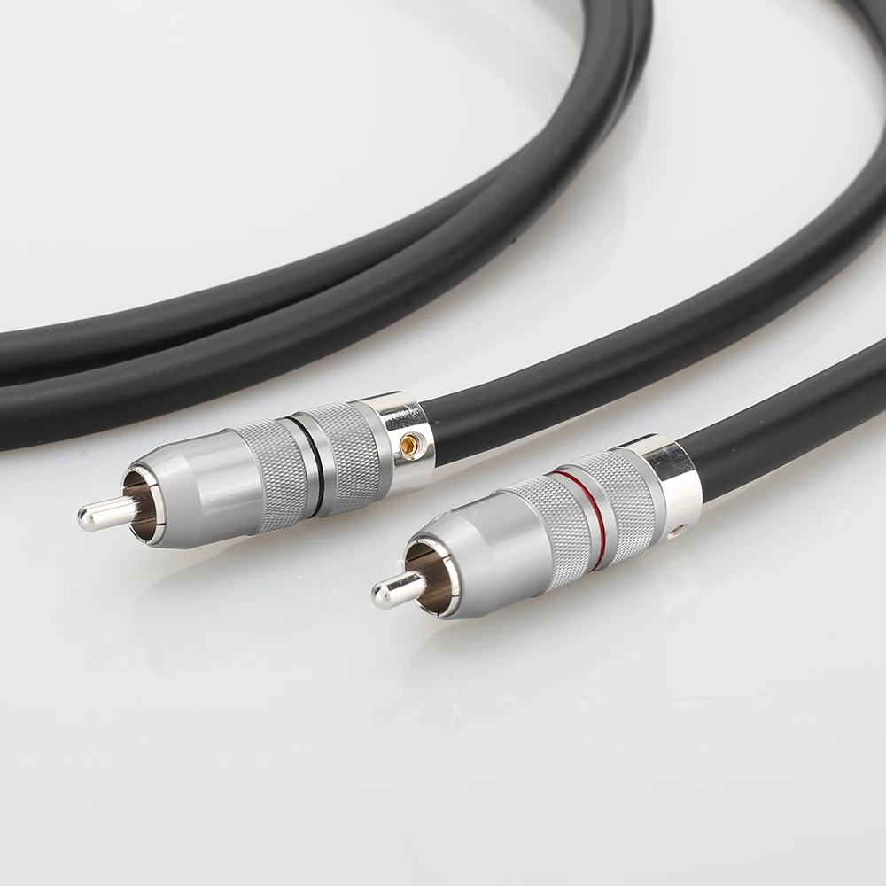 New Viborg VA803 High-End Pure Solid Silver Premium Audio Interconnect Cable Phono to Phono Stereo Analogue Interconnect Cable