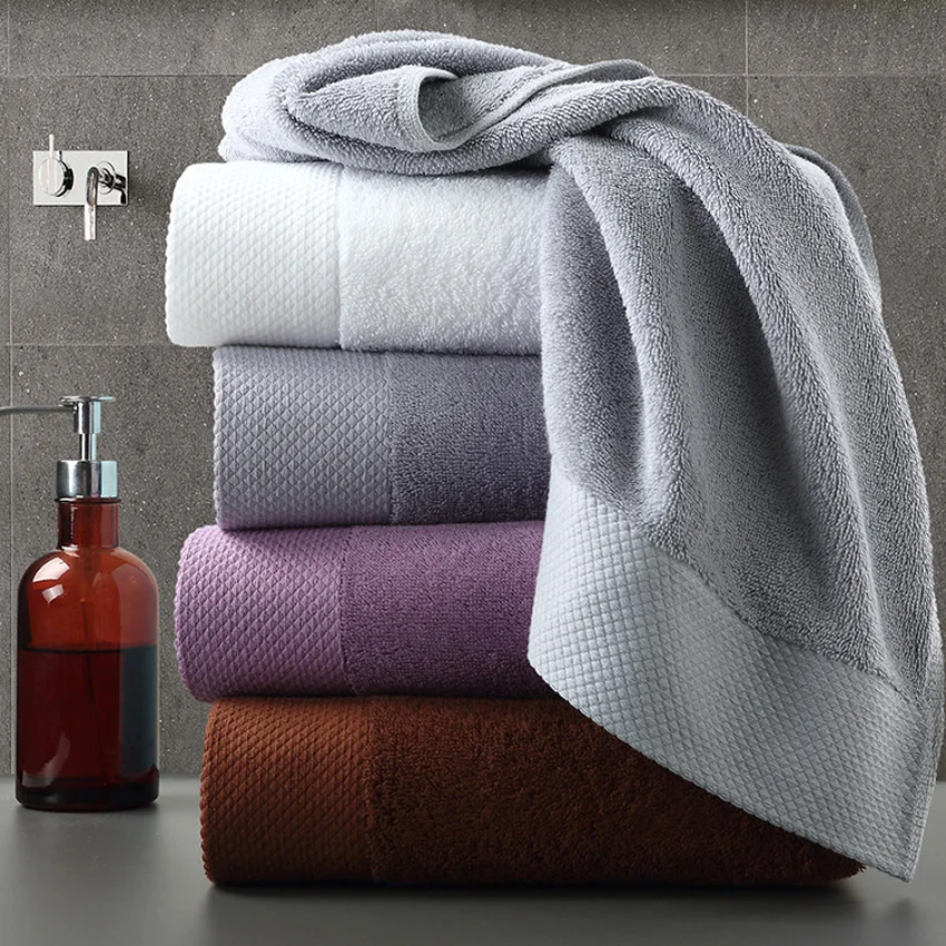 Large Thick Towel Set Modern Solid Color Cotton Bath Towel Bathroom Hand Face Shower Towels For Adults Kids Home toalla de ducha