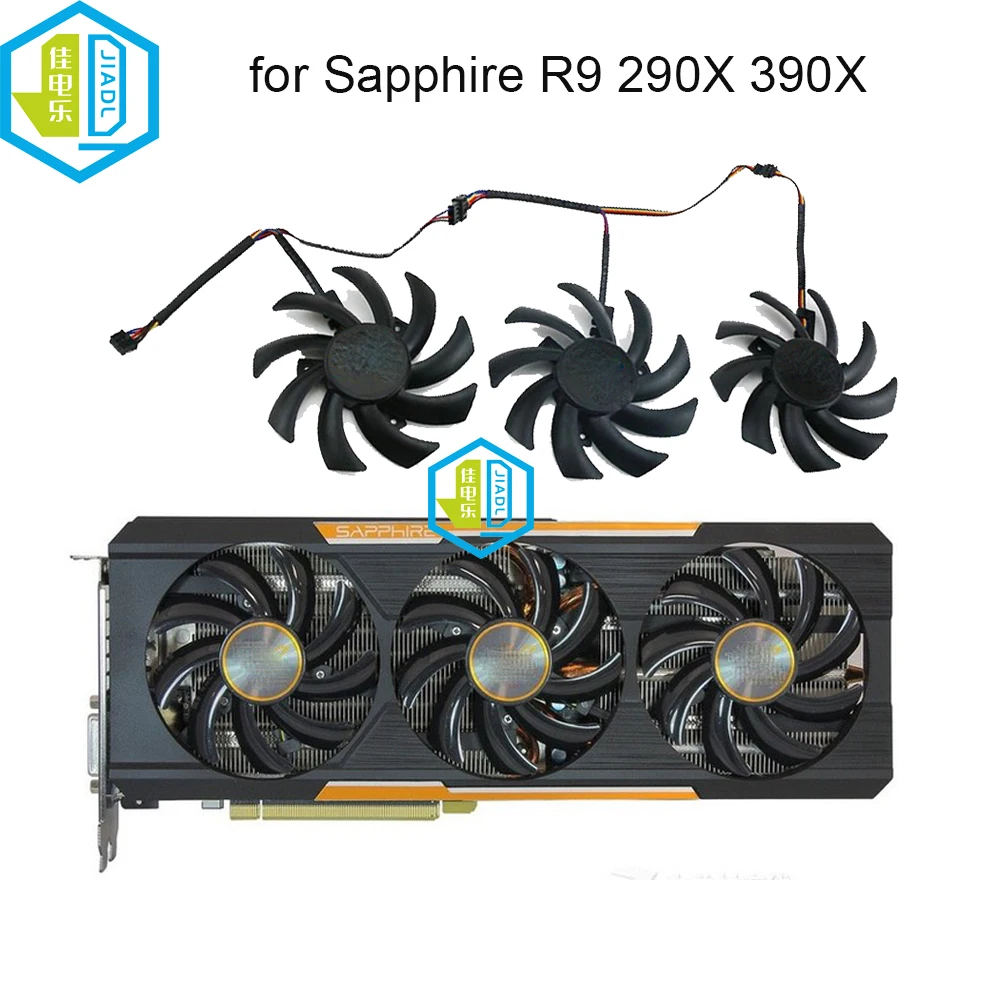 85MM GPU graphics card fan For Sapphire R9-290X R9 390 390X 8G D5 Tri-X FDC10H12S9-C Video Card replacement 12 v 4 pin fan new