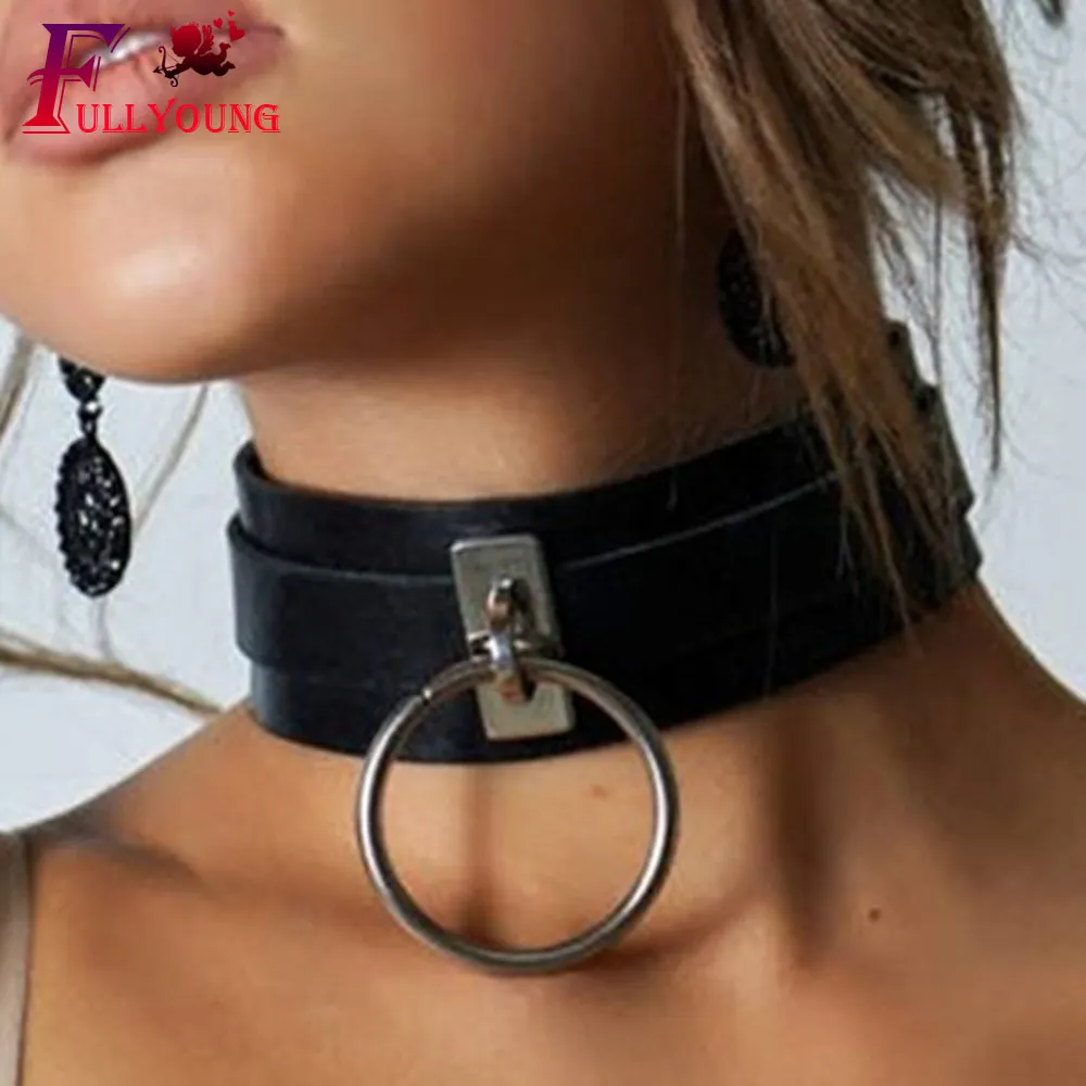 CKMORLS Bdsm Bondage Rope PU Leather Collar Sex Toys For Women Adults Games Pastel Goth Accessorie Adjustable Neck Harness