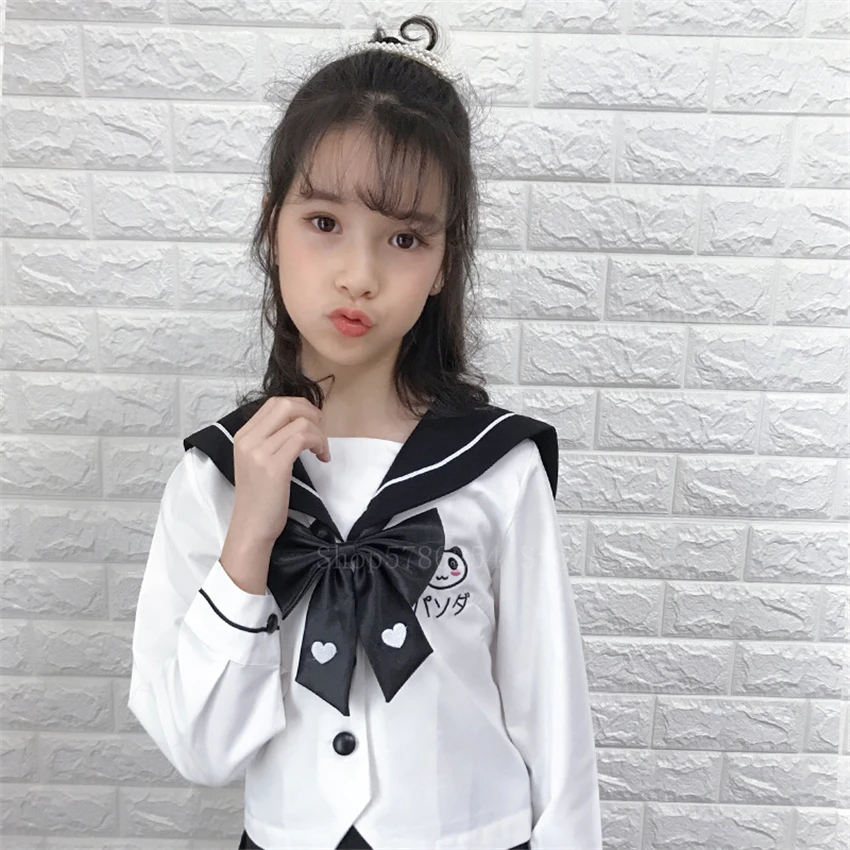 Traje de marinero Kawaii Jk para mujer, de estilo japonés Falda plisada de dibujos animados, uniformes escolares para niños, ropa de rendimiento de clase