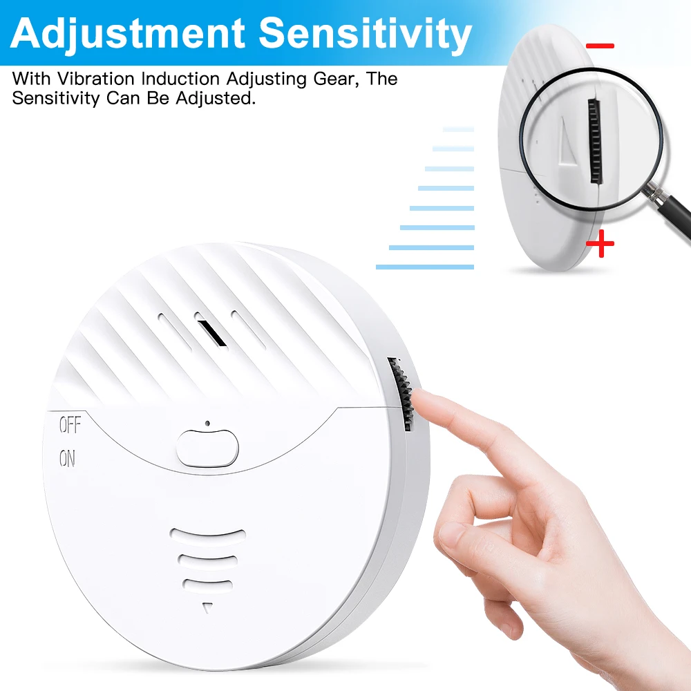 Awapow Tuya WiFi Vibration Sensor Alarm Window Door Wireless Vibration Detector 130dB Sound For Home Security Anti Theft System