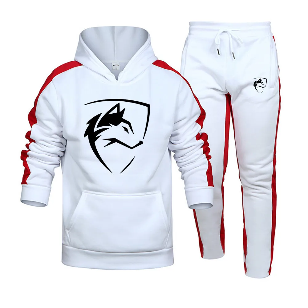 

Hot Sale Men ALPHALETE Clothing Men Sets Printing Hoodie Set Fleece Zipper Hooded Sweatshirt + trousers Casual Mens Tracksuits