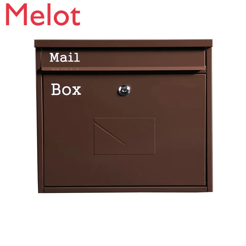 Outdoor Mailbox Post Box Villa European Style Wall-Mounted with Lock Letter Box Wrought Iron Creative Suggestion Box Home Inbox