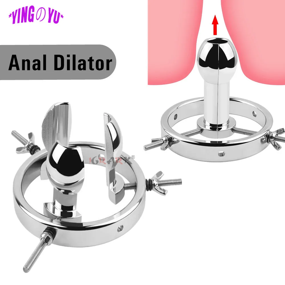 Adult Games Vaginal Expander Anal Plug Anus Cleaner Expansion Stimulator Trainers Metal Buttplug Sex Toys for Couples Women Men