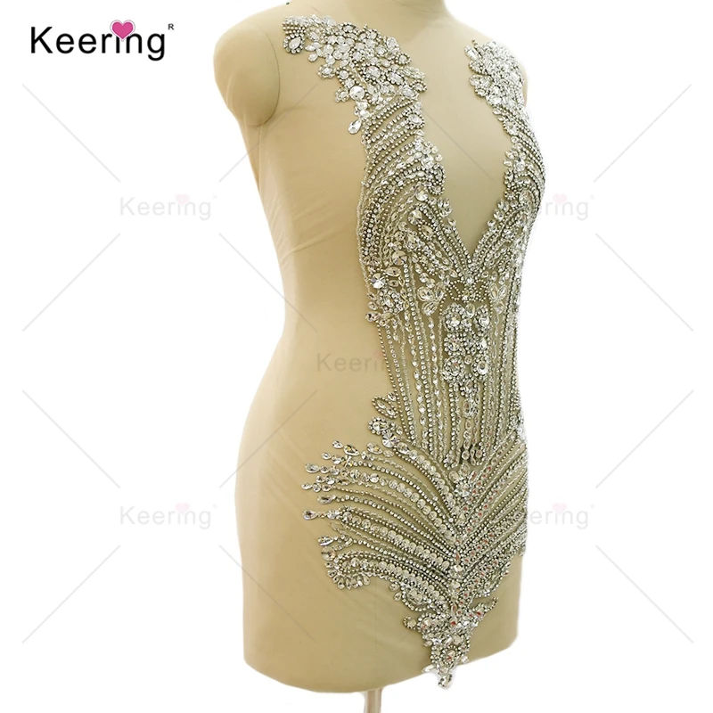 Imagem -02 - Big Crystal Rhinestone Applique Corpo para Vestido de Festa