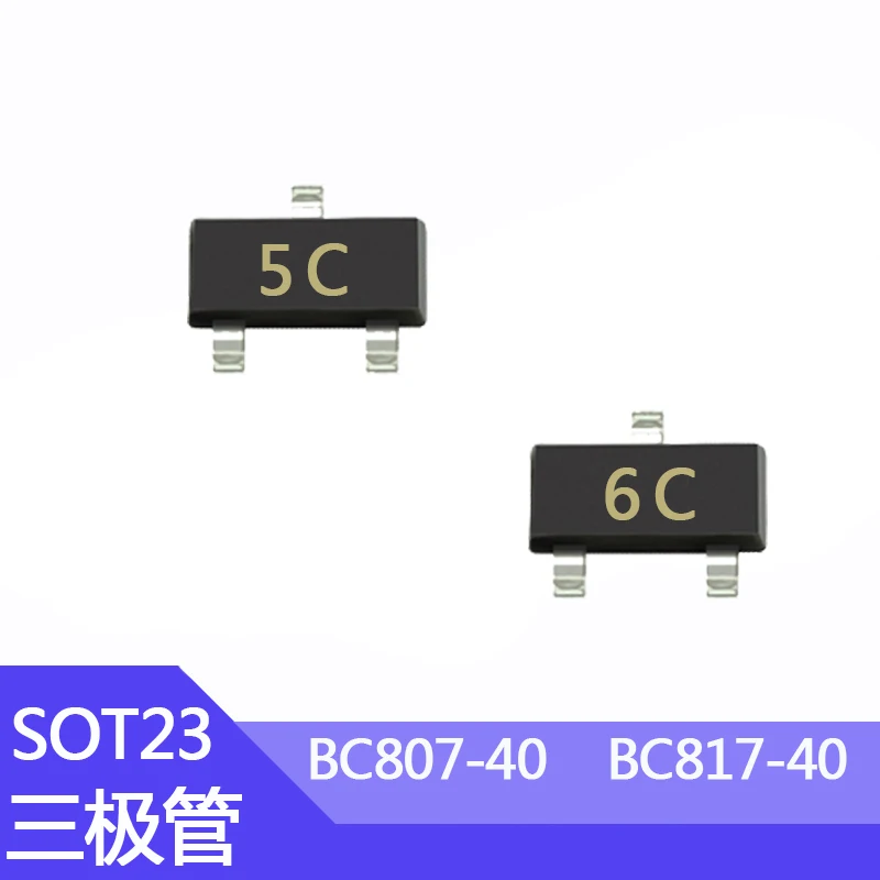100pcs SMD BC817-40 6C BC807-40 5C BC846B 1B BC847A 1E BC847B 1F BC847C 1G BC857A 3E BC857B 3F BC857C 3G BC817-25 6B SOT-23