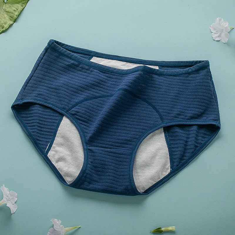 Absorb a Small Amount Women Cotton Underwear for Physiological Period Breathable Mesh Leak Proof Menstrual Panties Middle Waist