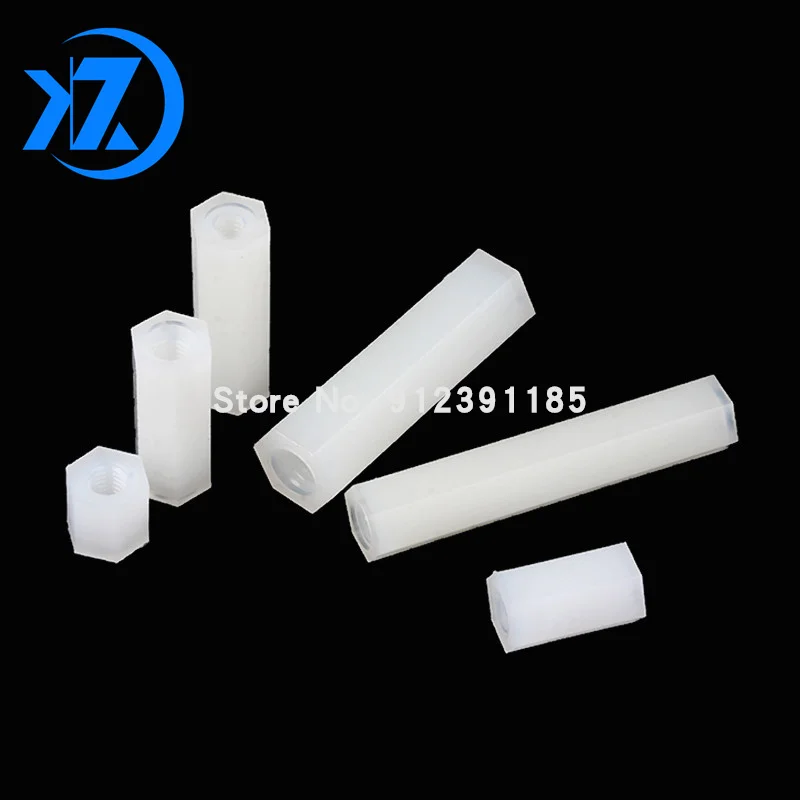 50PCS White Plastic Nylon M3 Hex Column Standoff Spacer Screw For PCB Female Stand-off M3 Hex Screw M3*5/6/8/10/12/15/20/25mm+6