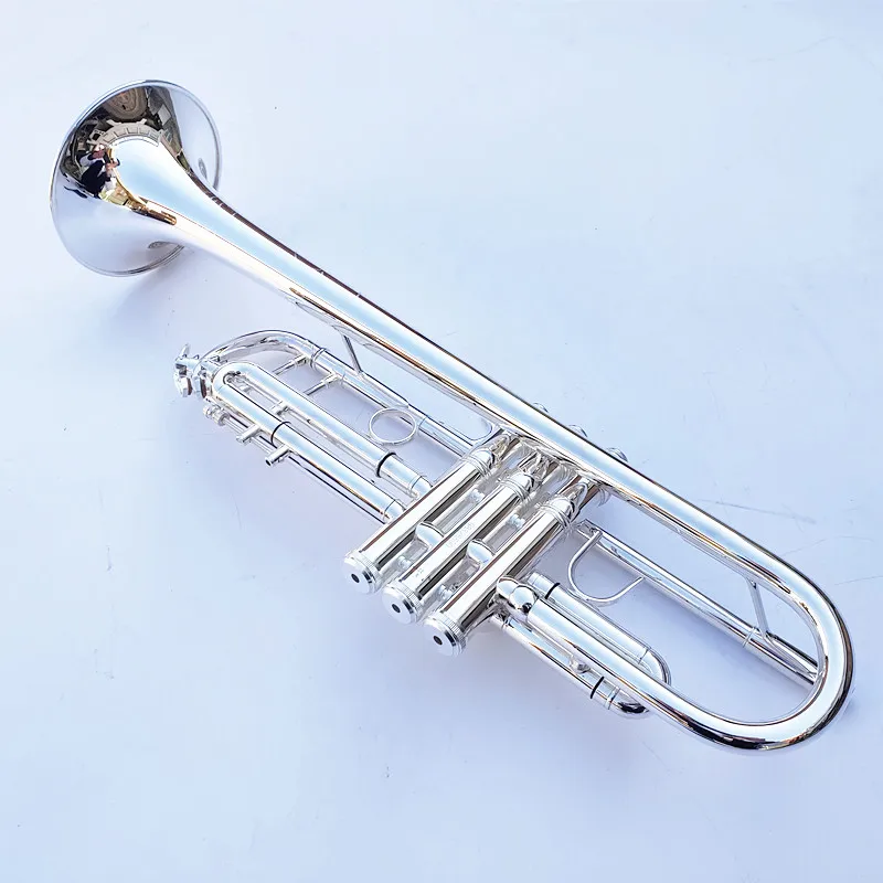 High Quality LT180S-37GS Bb Trumpet Brass Musical Instruments Silver Plated Bb Trumpet With Mouthpiece Gloves Case Free Shipping