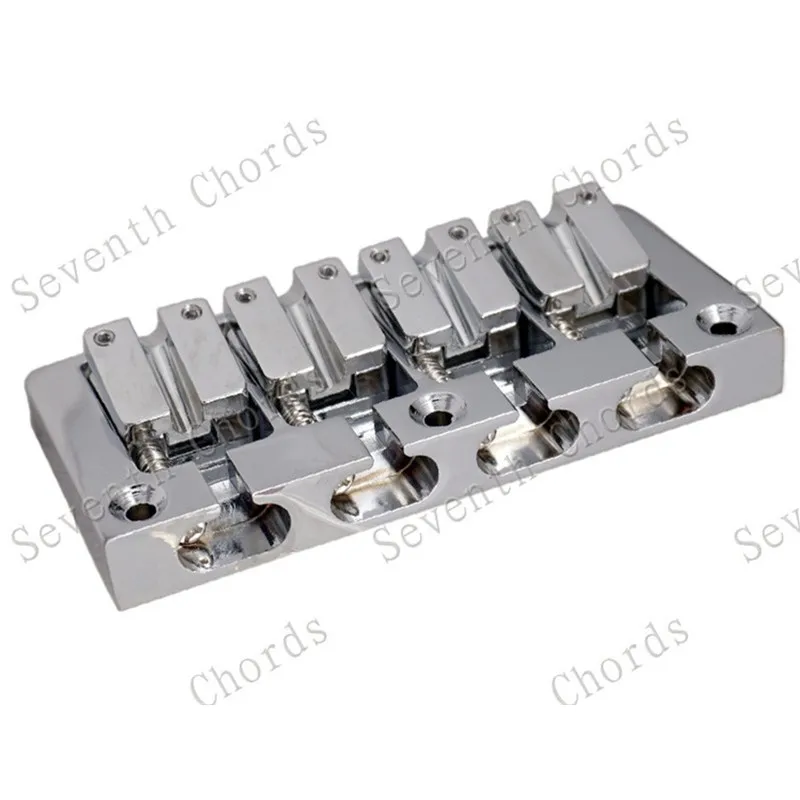 A Set Of 4 Strings Bass Guitar Bridge Guitar Parts Black Silver Color Musical Instrument Accessories
