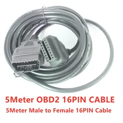 5Meters OBD2 OBD II Car Extension Cable Connectors 16PIN Male To Female Connector 5m For Auto ELM327 Connector Interface