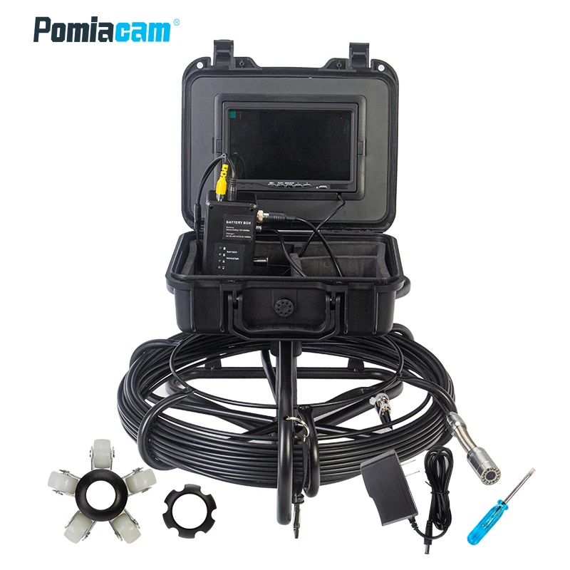 Portable security camera with push rod cable reel Underwater camera Industrial CCTV camera pipe insepction 20m cable DVR WP7600A