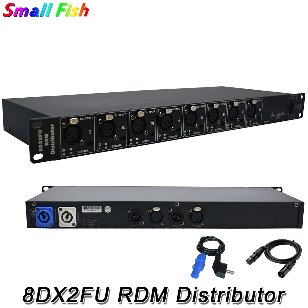 8 Way Output and Two Way Input DMX512 Signal Amplifier Stage Light DMX512 Amplifier RDM Signal Distributor Stage Light Projector