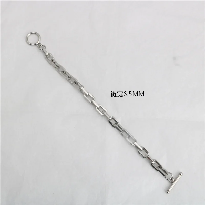 Fashion Long Flat Thick Mouth O-shaped Stainless Steel Bracelet Hip-hop Trend Stainless Steel Bracelet Hot Sale