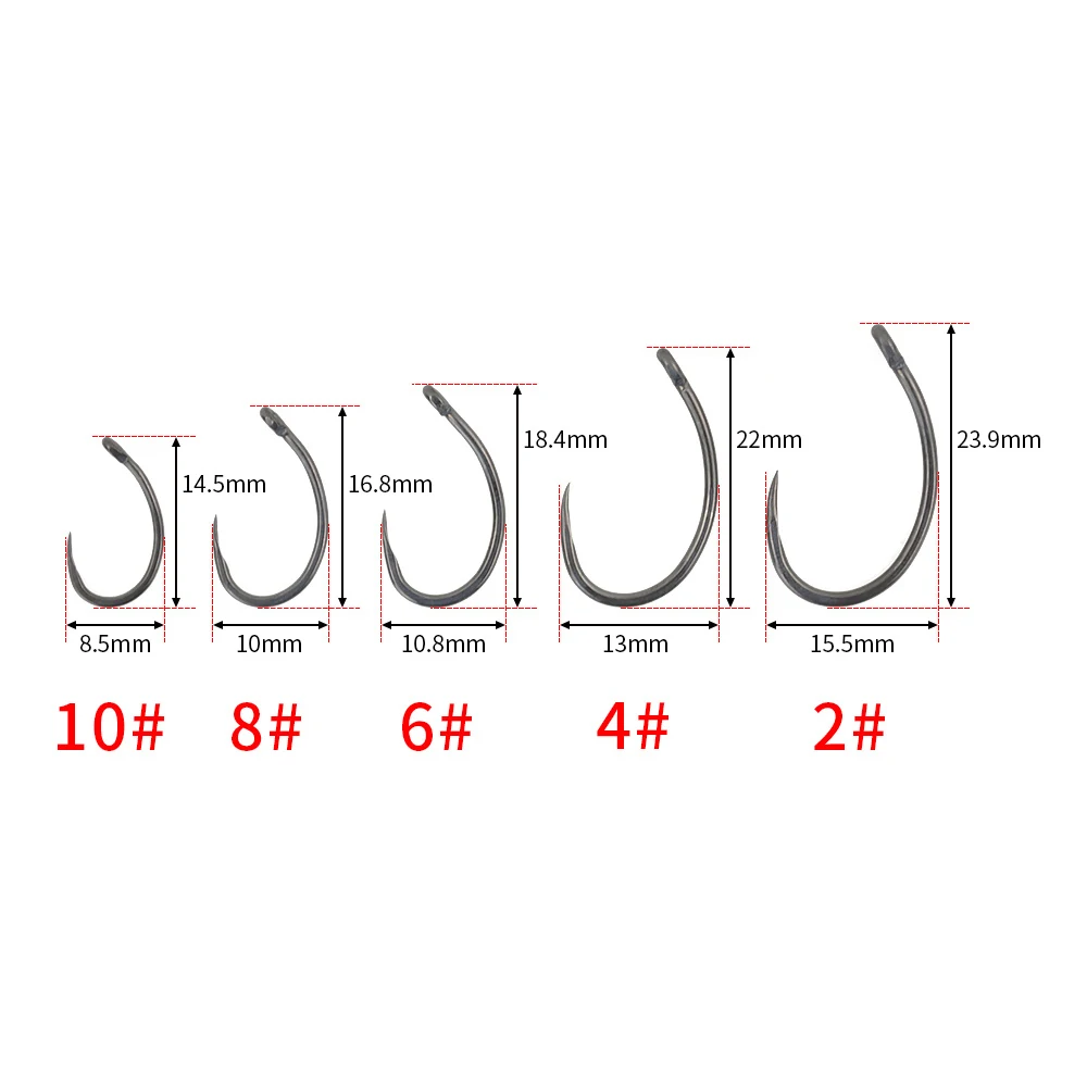 Hirisi 50pcs  Coating High Carbon Stainless Steel Barbless Hooks 8012 Fishing Hook Fishing Tool Accessories