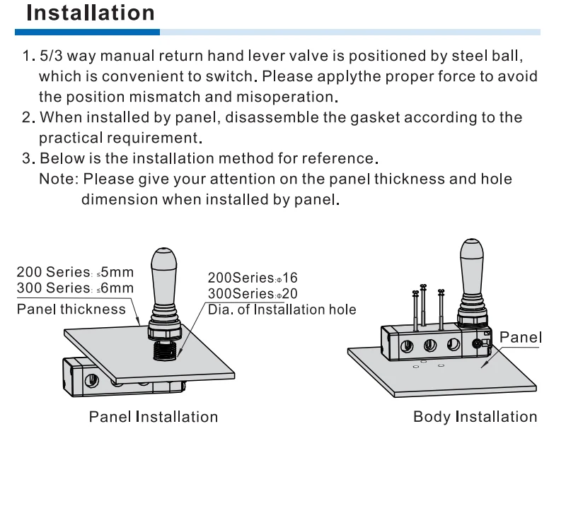 4H230C/E-06/08 4HA230C/E-06/08 1/8" 1/4" 2-Positionen 5-Wege Manuelles Pneumatisches Luftventil Handhebelbetätigtes Steuerventil – Detail 8