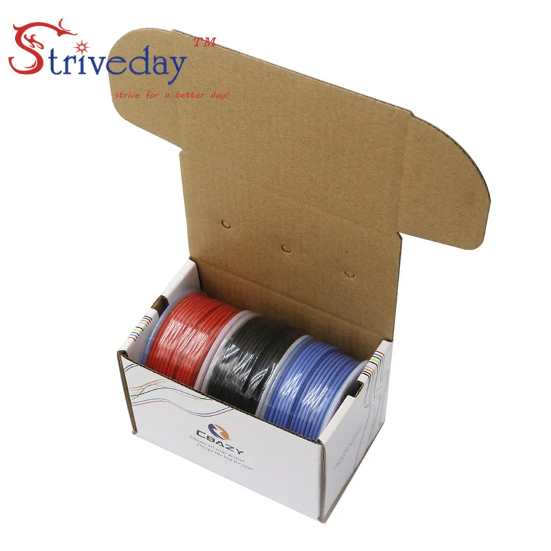 

30 28 26 24 22 20 28 16 14 12awg (3 color Mix set kit) Flexible Silicone stranded Cable Wire Tinned Copper Electrical Wires DIY