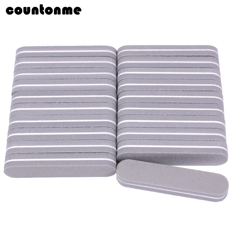 200Pcs Mini Nail Files 100/180 lime a ongle Grey Nail Buffer Sponge Double-sided Nail File For Manicure Small Nail Buffer Supply