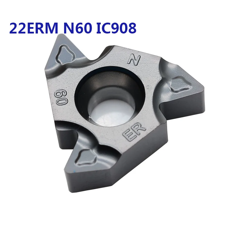 

10pcs 22ERM N60 IC908 22IRM N60 IC908 100% Original Carbide Inserts CNC Lathe Tool Thread Turning Tools for SER2020K22