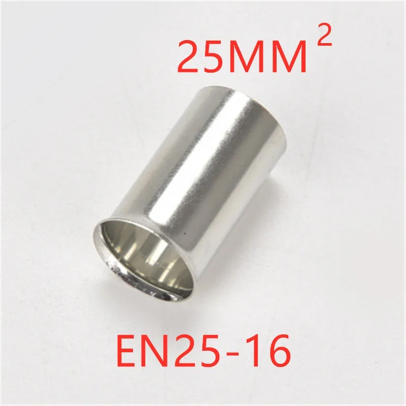 25mm/EN25-16 4 AWG 50/100PCS Non-Insulated Wire Connector Ferrules Electrical Cable Terminal Copper Bare Tinned Crimp Terminal