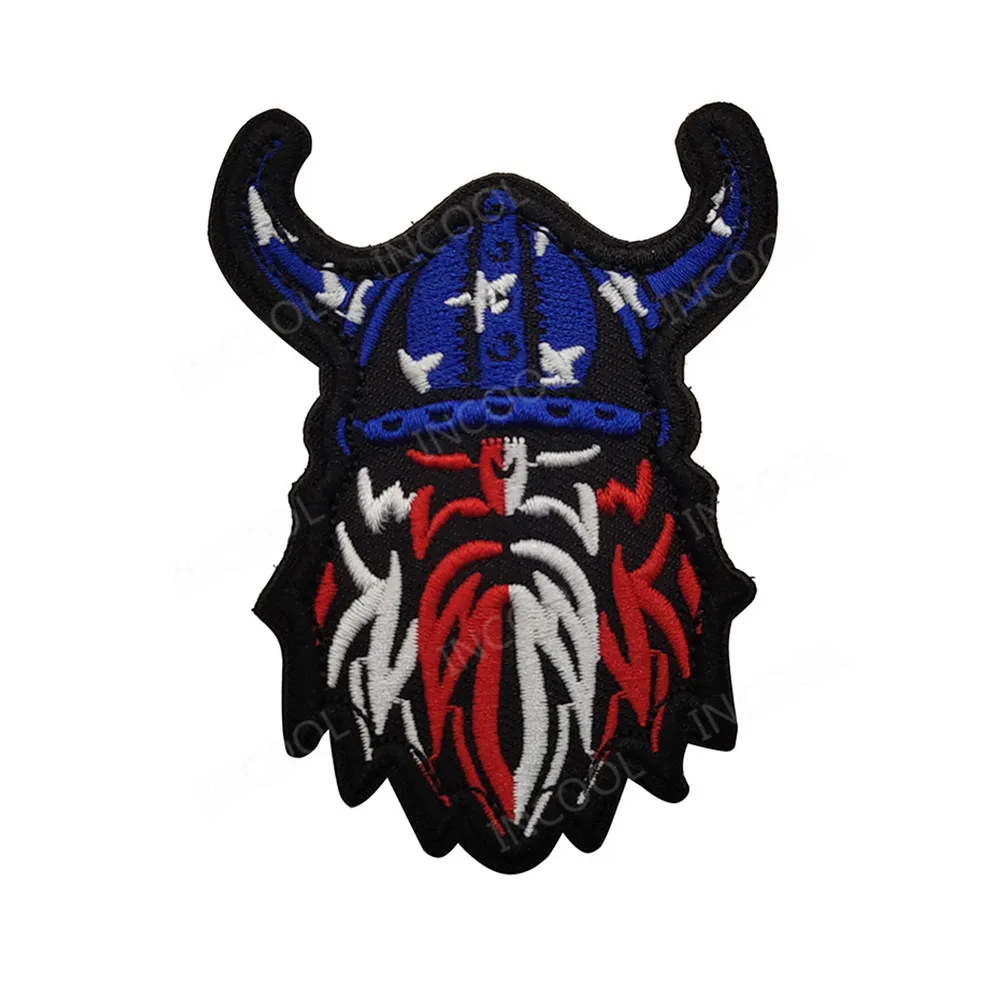 Parche bordado reflectante Vikingo GOD WE TRUST tela Lobo mochila ropa