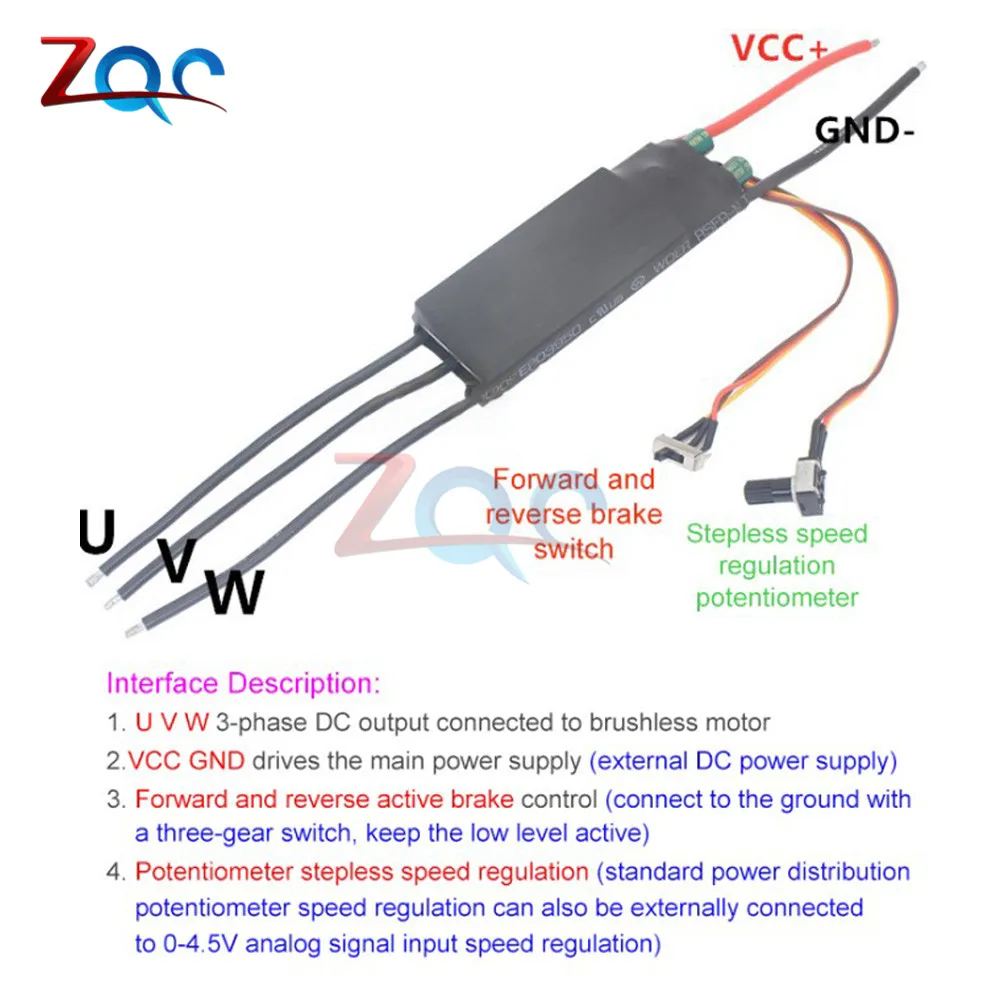 DC6-24V 1000W BLDC 3-fazowy bezszczotkowy sterownik silnika Hallless silnik prądu stałego płyta napędowa moduł kontrolera prędkości z potencjometrem