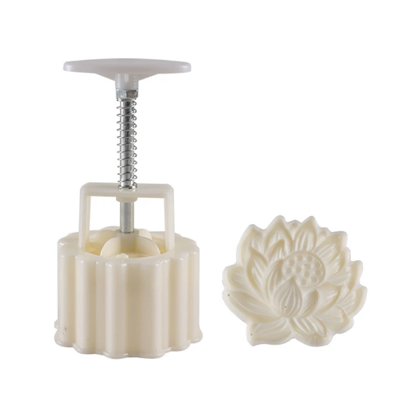 Stampo Mooncake 125/150g stampo per biscotti stampi per biscotti formine per biscotti strumento per pasticceria creatore di torte di luna con motivi di loto 3D W3JE