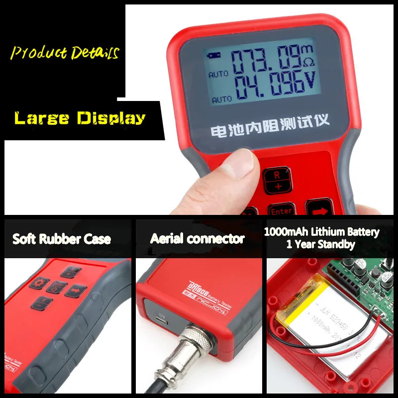 Probador de resistencia interna de batería, combinación de prueba de batería de litio de alta precisión YR1030 YR1035 Upgrade18650, bricolaje, 1