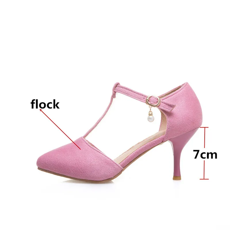 Lasyarrow 2020 wholesale big size 31-48 women pumps flock summer shoes elegant thin high heels shoes dress shoes office shoes