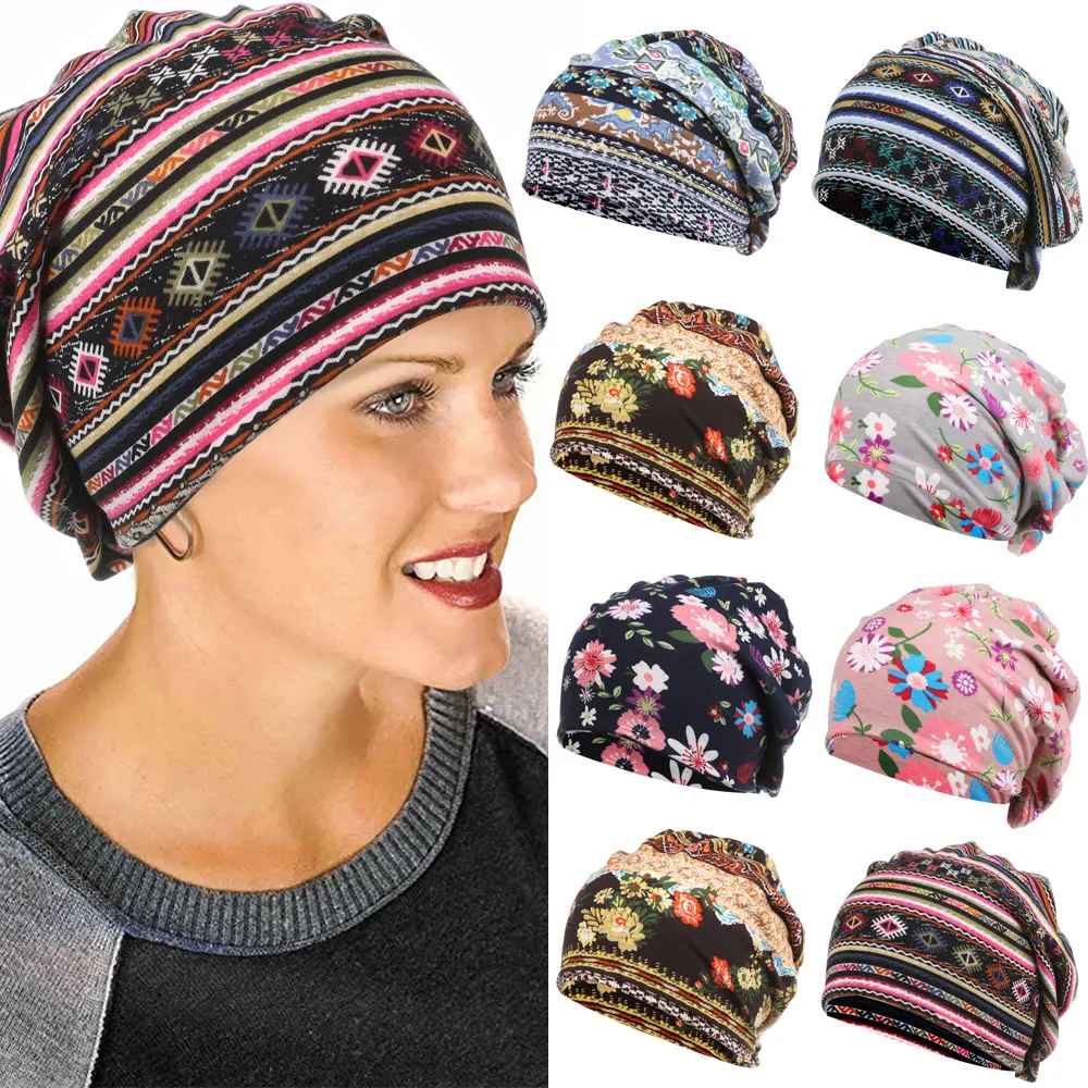 Cotton Women's Baggy Slouchy Beanie Hat Sport Casual Headwear Hair Loss Headscarf Cancer Chemo Caps Spring Summer Hat