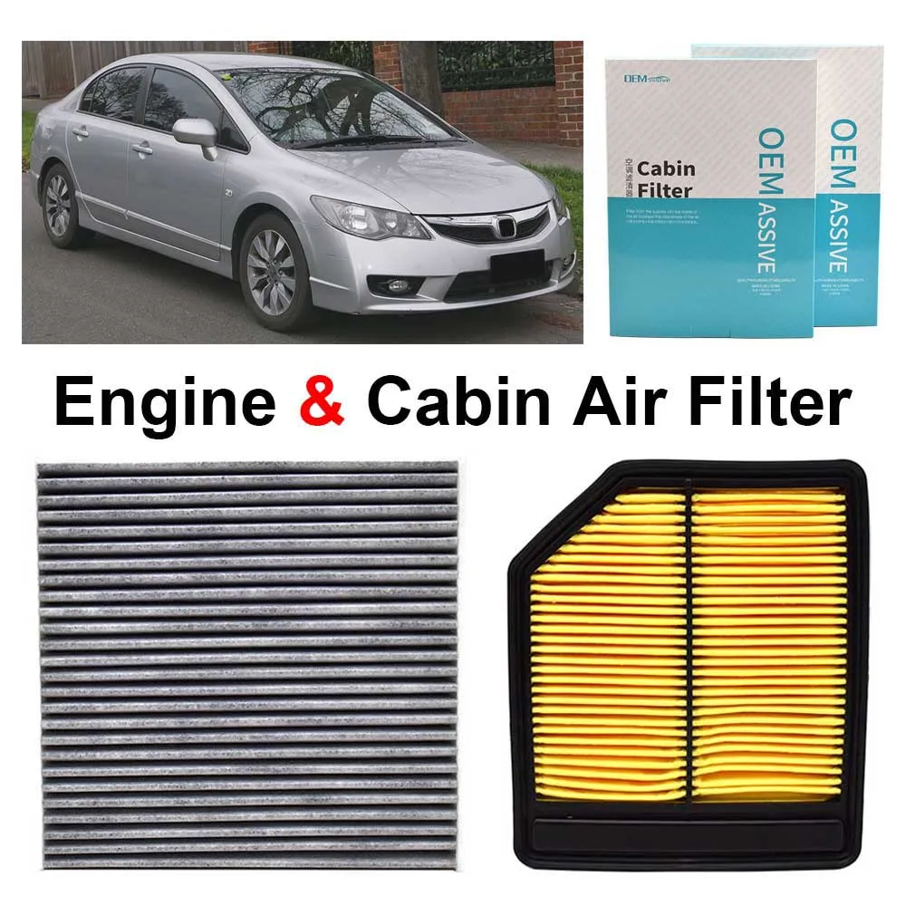 

Engine Cabin Pollen Air Filter 17220-RNA-A00 80290-SDA-A01 For Honda Civic 8 VIII 1.8L 4CYL 2005 2006 2007 2008 2009 2010 2011