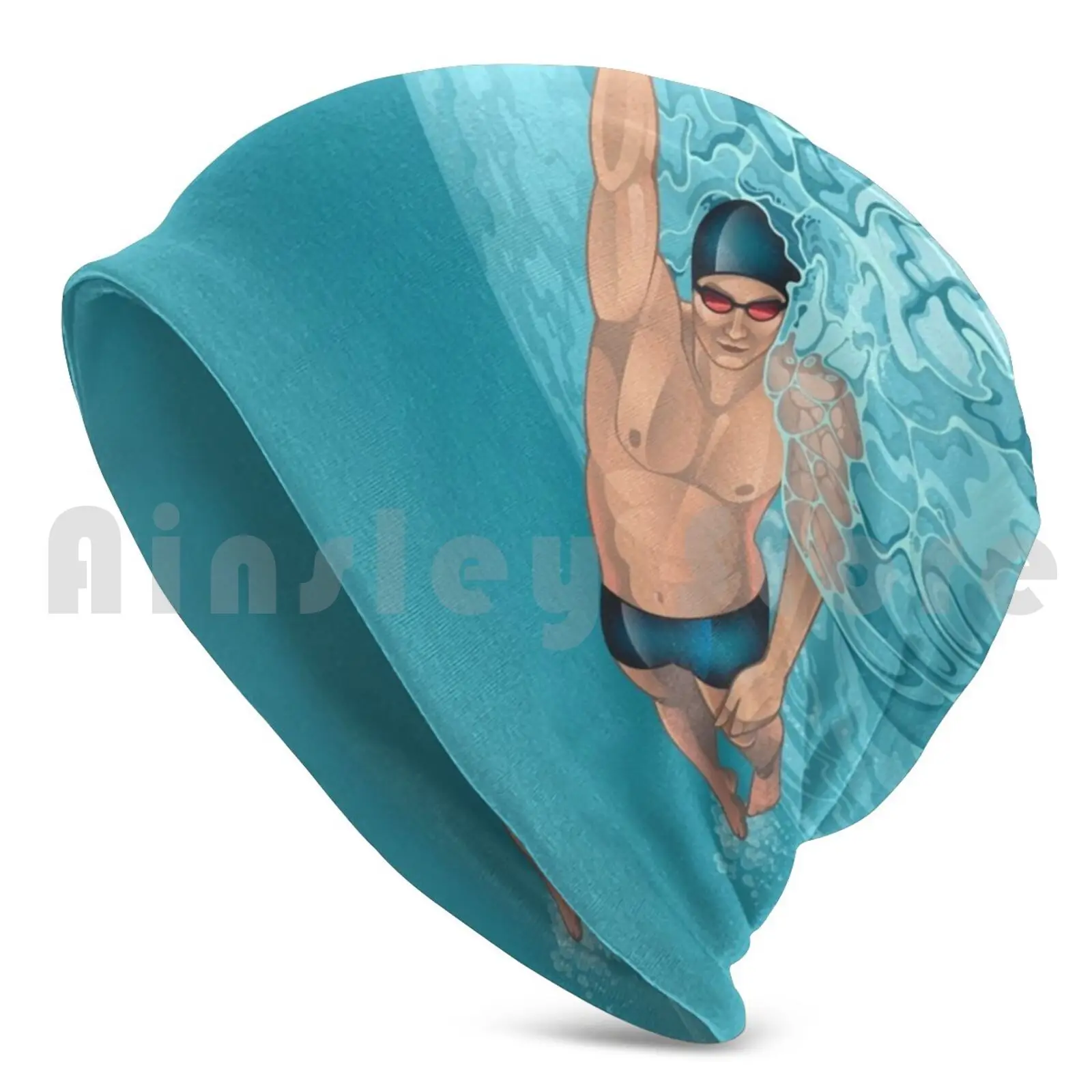 Super Swimmer Beanies Pullover Cap Comfortable Swimmer Swim Water Sport Swimming Man Cool Modern Liquid Training Cool