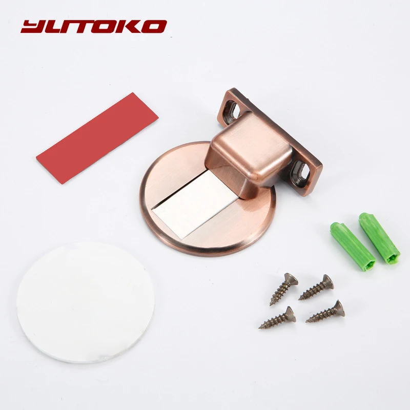 YUTOKO Magnetic Door Stops Stainless Steel Door Stopper Hidden Door Holders Catch Floor Nail-free Doorstop Furniture Hardware