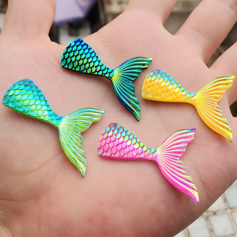 30pcs AB color Jewelry accessories Mermaid Fish scales tail resin festival decoration crafts accessories pink ab rhinestones