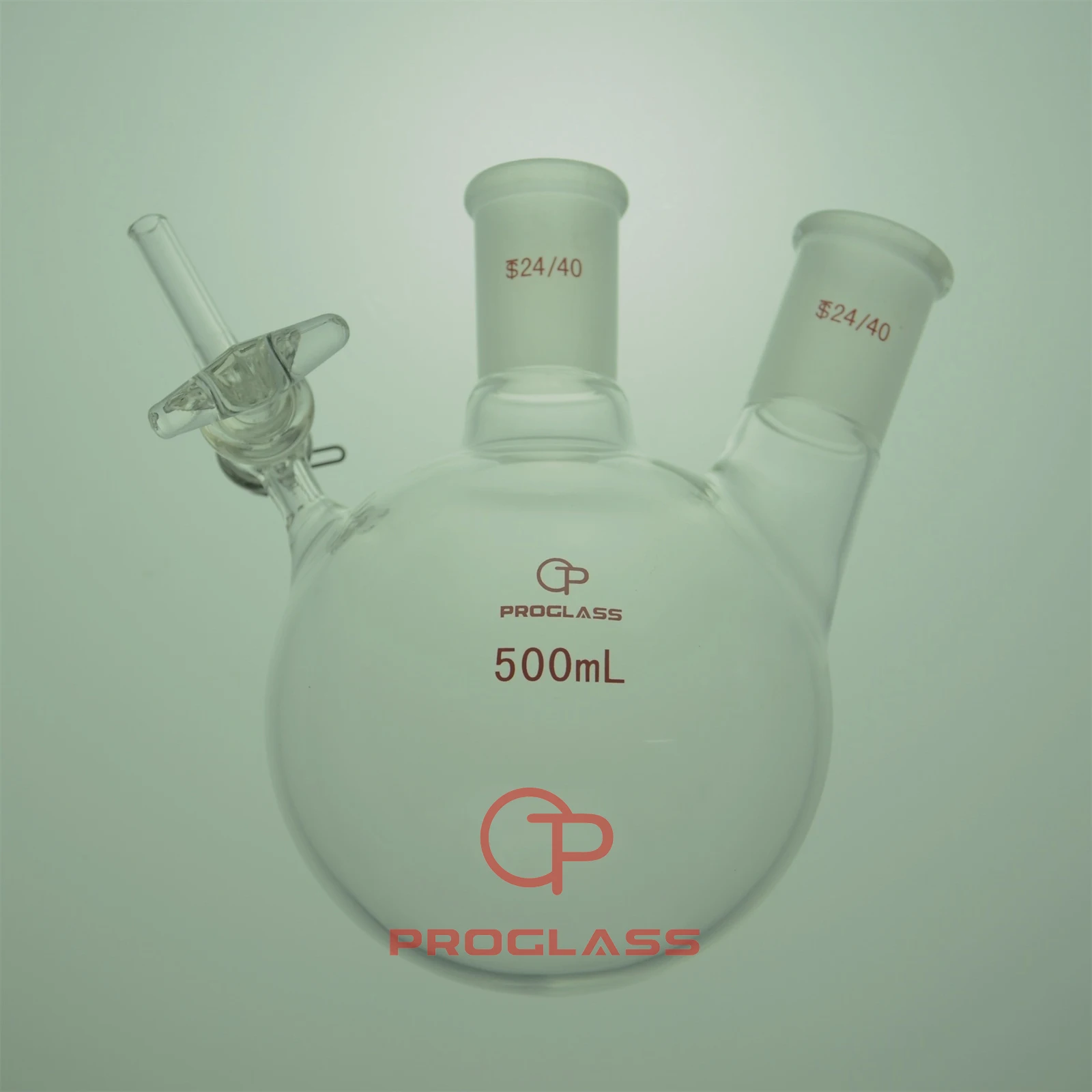 

Air Free Reaction Schlenk Flask with Glass spring Stopcock 24/40 Two Necks,500mL